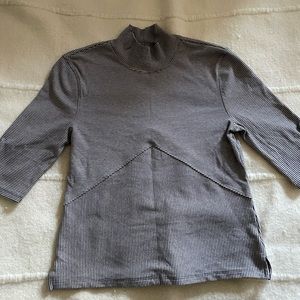 We The Free | Striped Ribbed Turtleneck Top